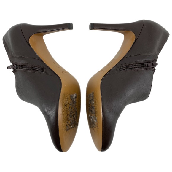 Coach Brown Leather Seneca Heeled Ankle Booties - Picture 4 of 10